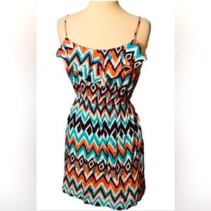 NWOT: Jstfy Boho Patterned Sheath Dress! Size Medium.